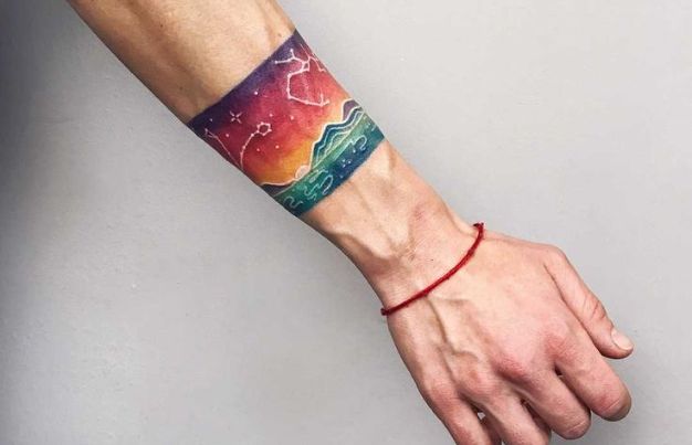 Watercolor and Abstract Bands